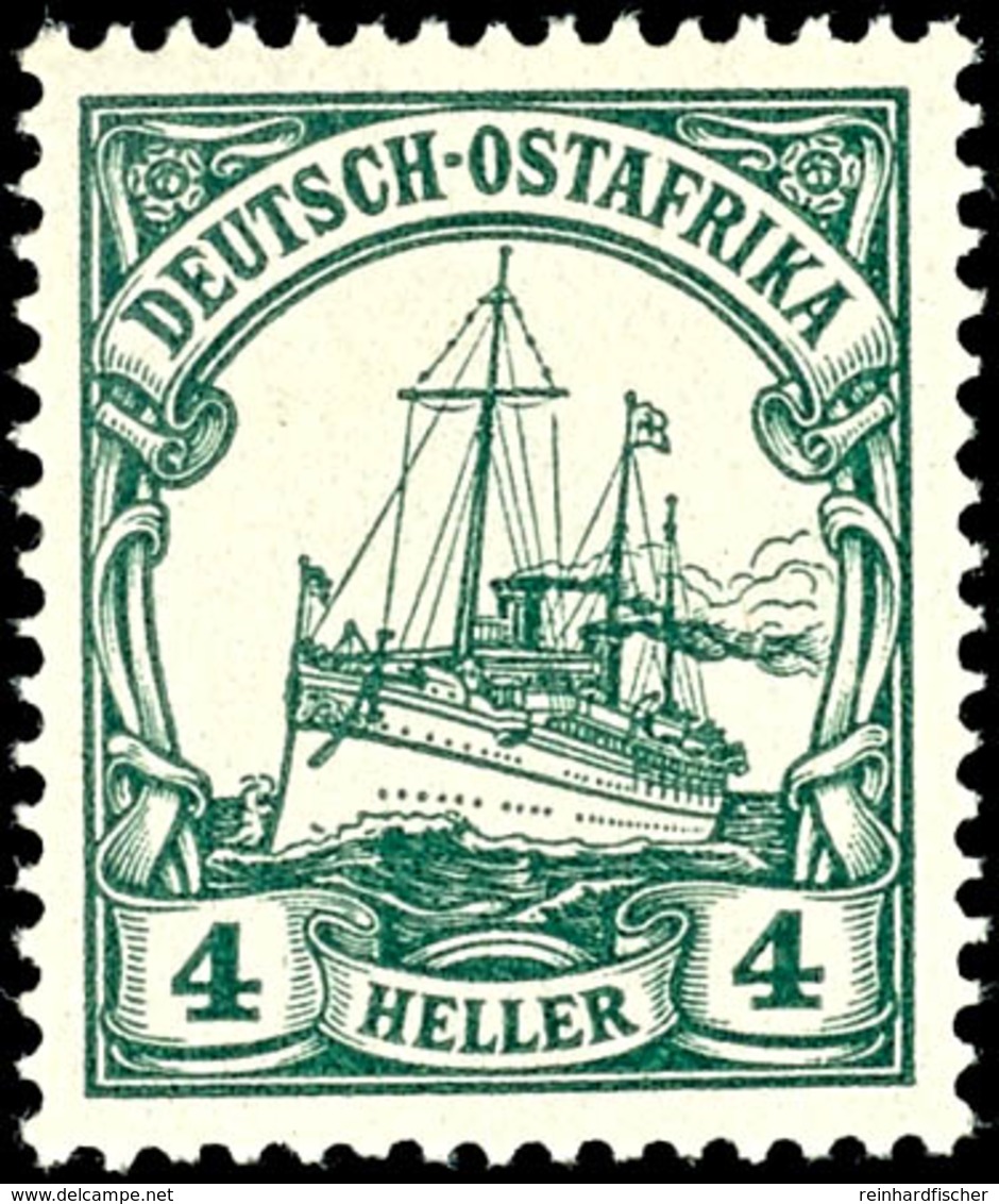 3541 4 H. Kaiseryacht Schwärzlichgrün, Tadellos Postfrisch, Kabinett, Gepr. Bothe BPP, Mi. 120.-, Katalog: 23a ** - German East Africa