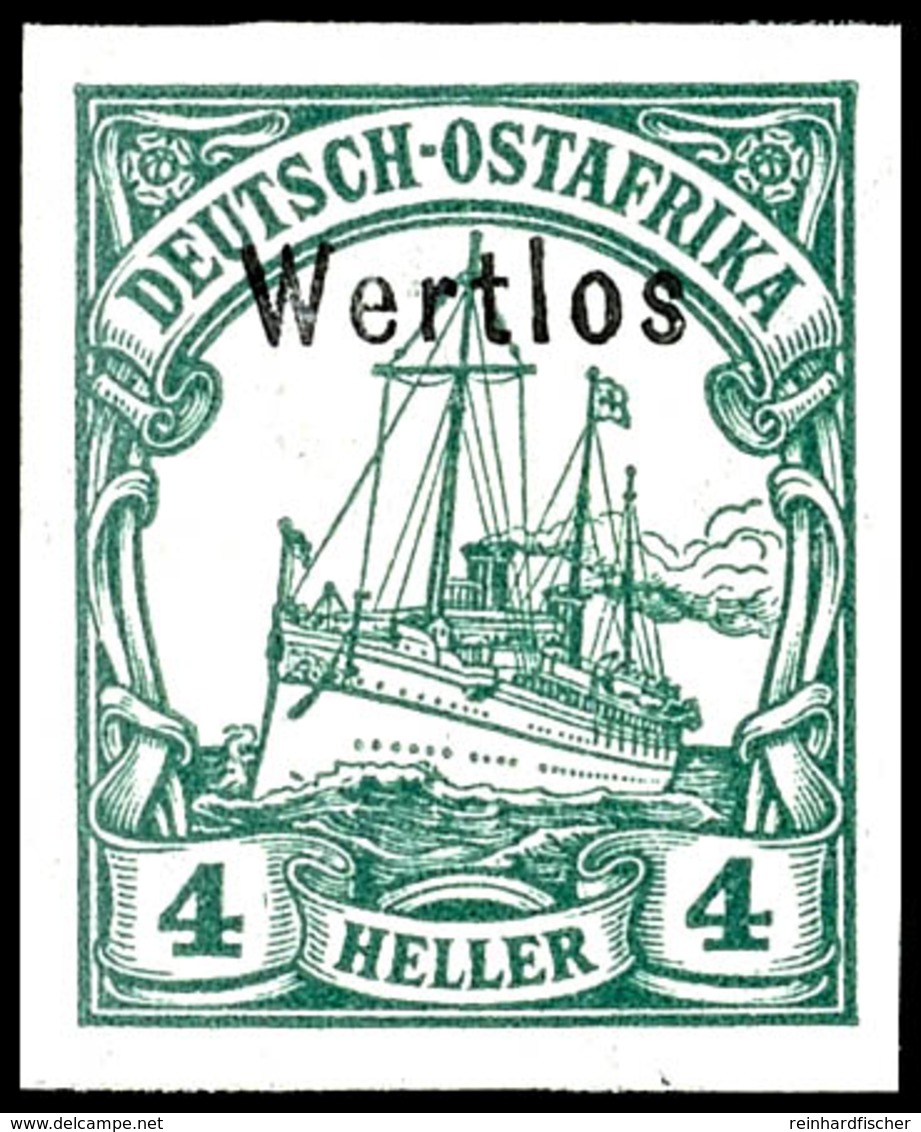 3546 4 Heller Kaiseryacht Mit Wasserzeichen Ungezähnt, Luxus Postfrisch Und Unsigniert. Attest Steuer BPP (2012) "Die Ma - German East Africa