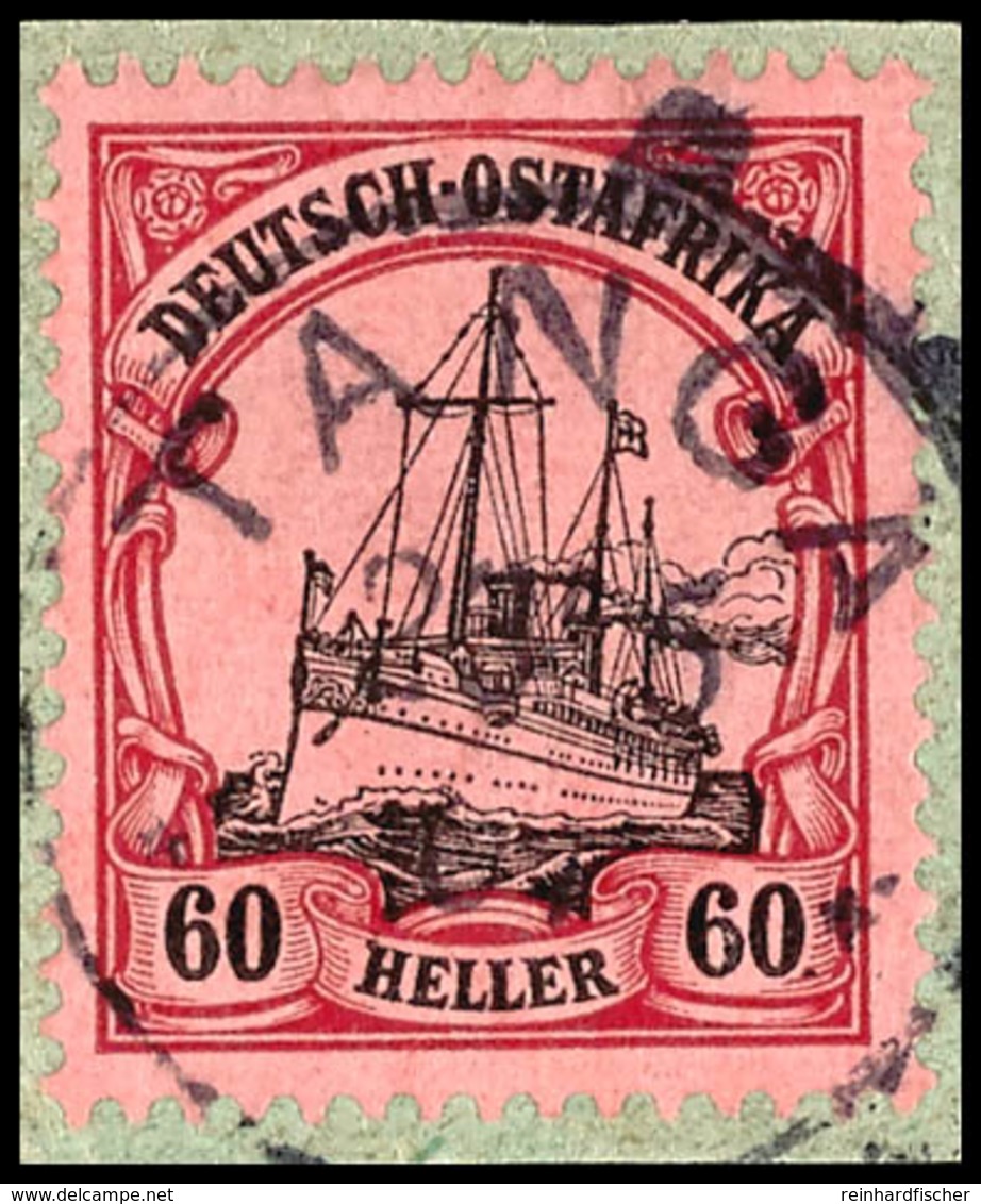 3549 60 H. Kaiserjacht, Tadelloses Briefstück., Gepr. Jäschke-L. BPP, Mi. 240.-, Katalog: 37 BS - Deutsch-Ostafrika