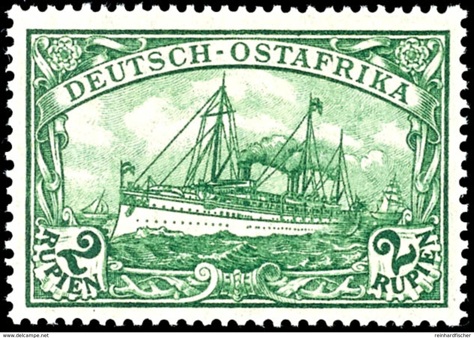 3551 2 Rupien Kaiseryacht Mit Wasserzeichen, Unverausgabte Marke, Luxus Postfrisch, Gepr. Jäschke-Lantelme BPP, Mi. 130, - Duits-Oost-Afrika