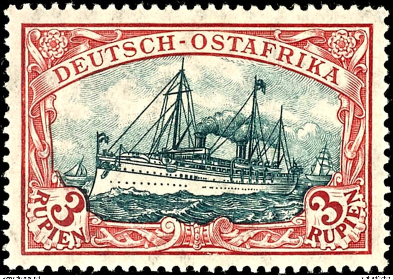 3552 3 Rupien In A-Farbe Tadellos Ungebraucht Mit Kleinem Falzrest, Gepr. Jäschke-L. BPP, Mi. 200,--, Katalog: 39IAa * - German East Africa