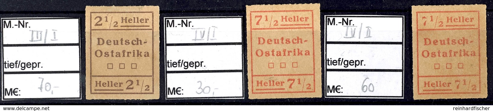 3555 WUGA-Ausgabe, Mi. III/I, IV/I Und IV/II, Je Tadellos Ungebraucht, Mi. 160.-, Katalog: III/, U.a. (*) - German East Africa