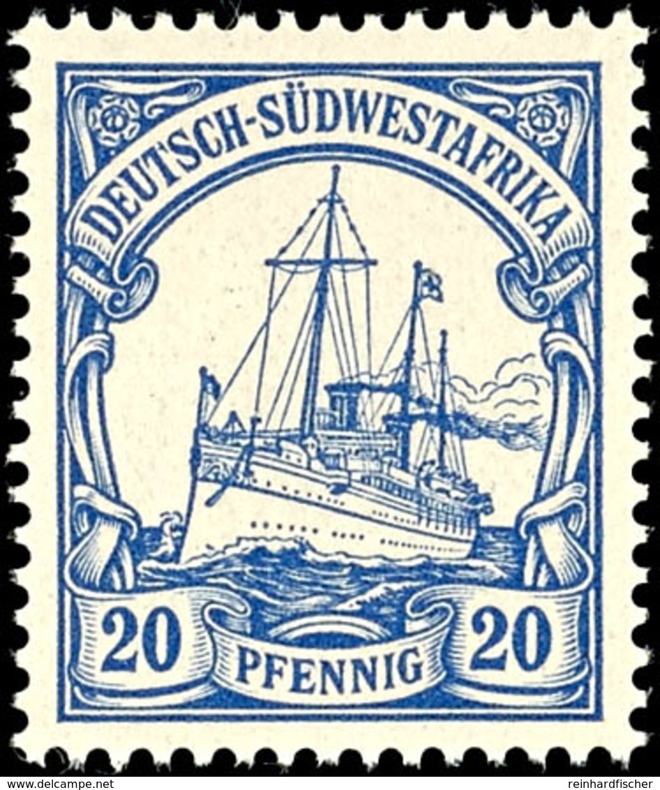 3597 20 Pfg Kaiseryacht, Tadellos Postfrisch, Kabinett, Gepr. Bothe BPP, Mi. 95.-, Katalog: 14 ** - German South West Africa