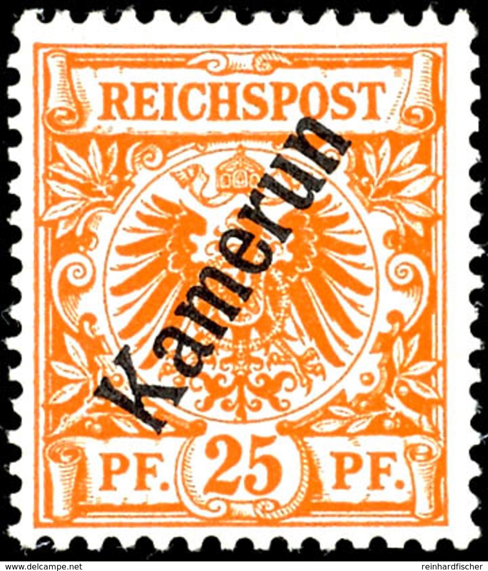 3621 25 Pf. Krone/Adler In Der Guten Farbe Dunkelorange, Luxus Postfrisch, Geprüft Jäschke-Lantelme BPP, Mi. 140,-, Kata - Kameroen