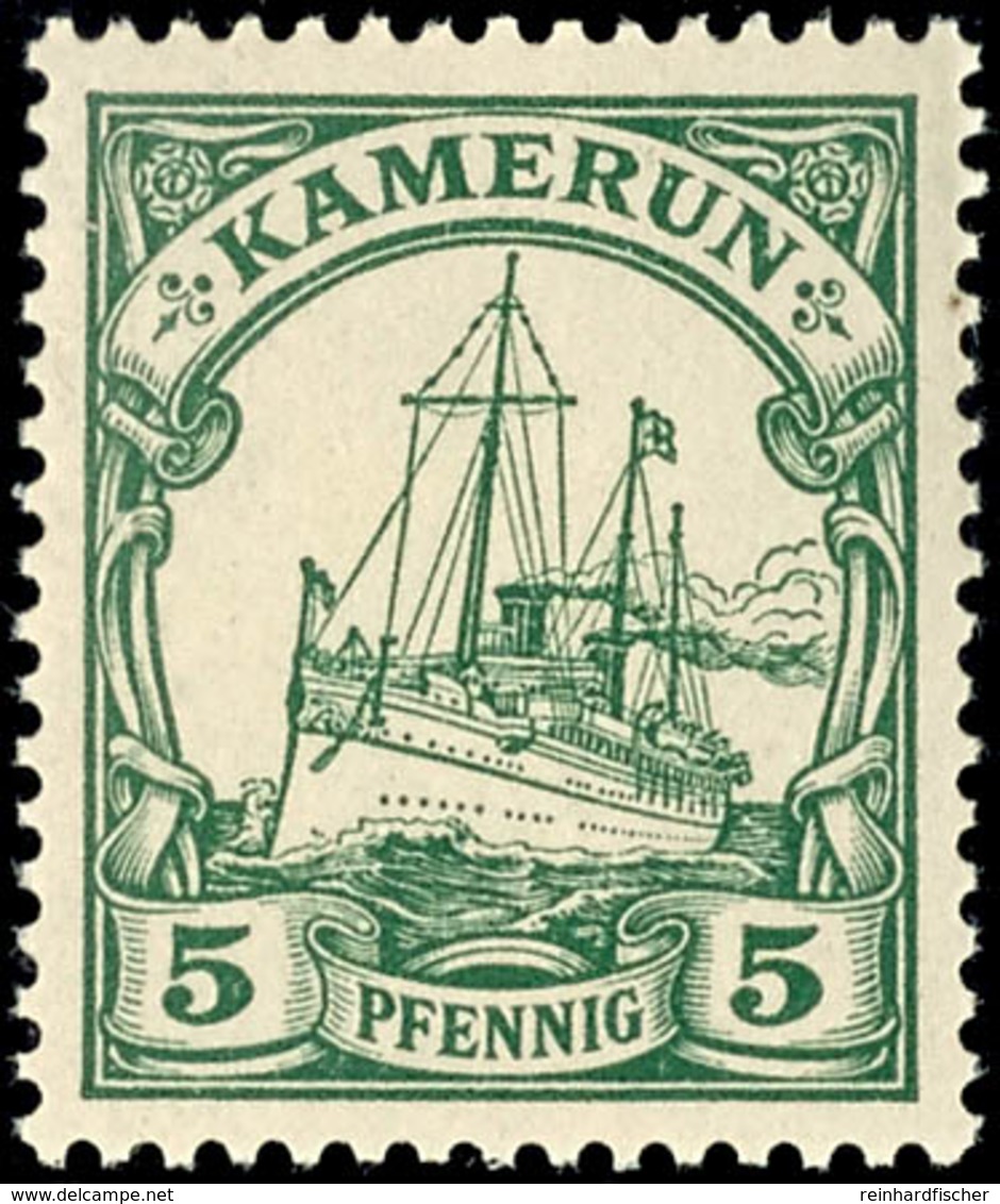 3623 5 Pf. Kaiseryacht Ohne Wasserzeichen, Luxus Postfrisch, Unsigniert, Mi. 40,-, Katalog: 8 ** - Kamerun