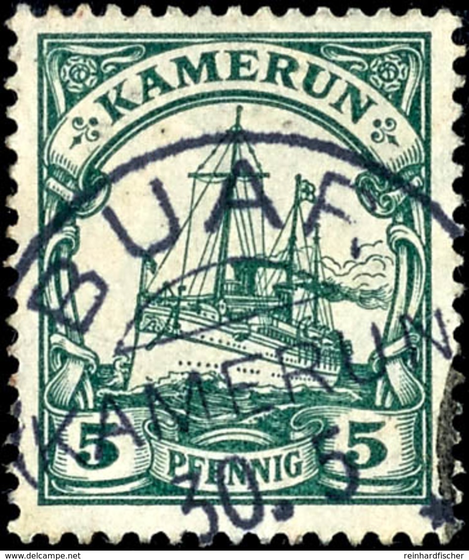 3634 BUAR KAMERUN 30.5, Klarer Abschlag Auf Loser Marke 5 Pfg. Kaiseryacht Mit Wasserzeichen, Kabinett, Gepr. Bothe BPP  - Kameroen