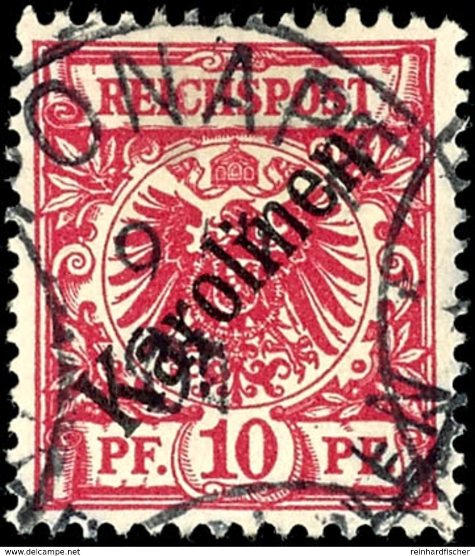 3645 10 Pf. Rotkarmin, Gest., Mi. 160.-, Katalog: 3I O - Karolinen