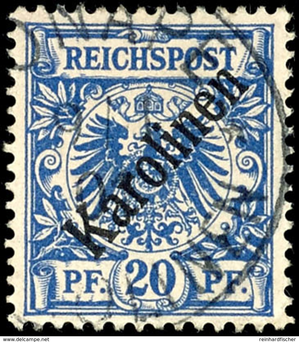 3647 20 Pf. Violettultramarin, Gest., Gepr. Jäschke-L. BPP, Mi. 160.-, Katalog: 4I O - Karolinen