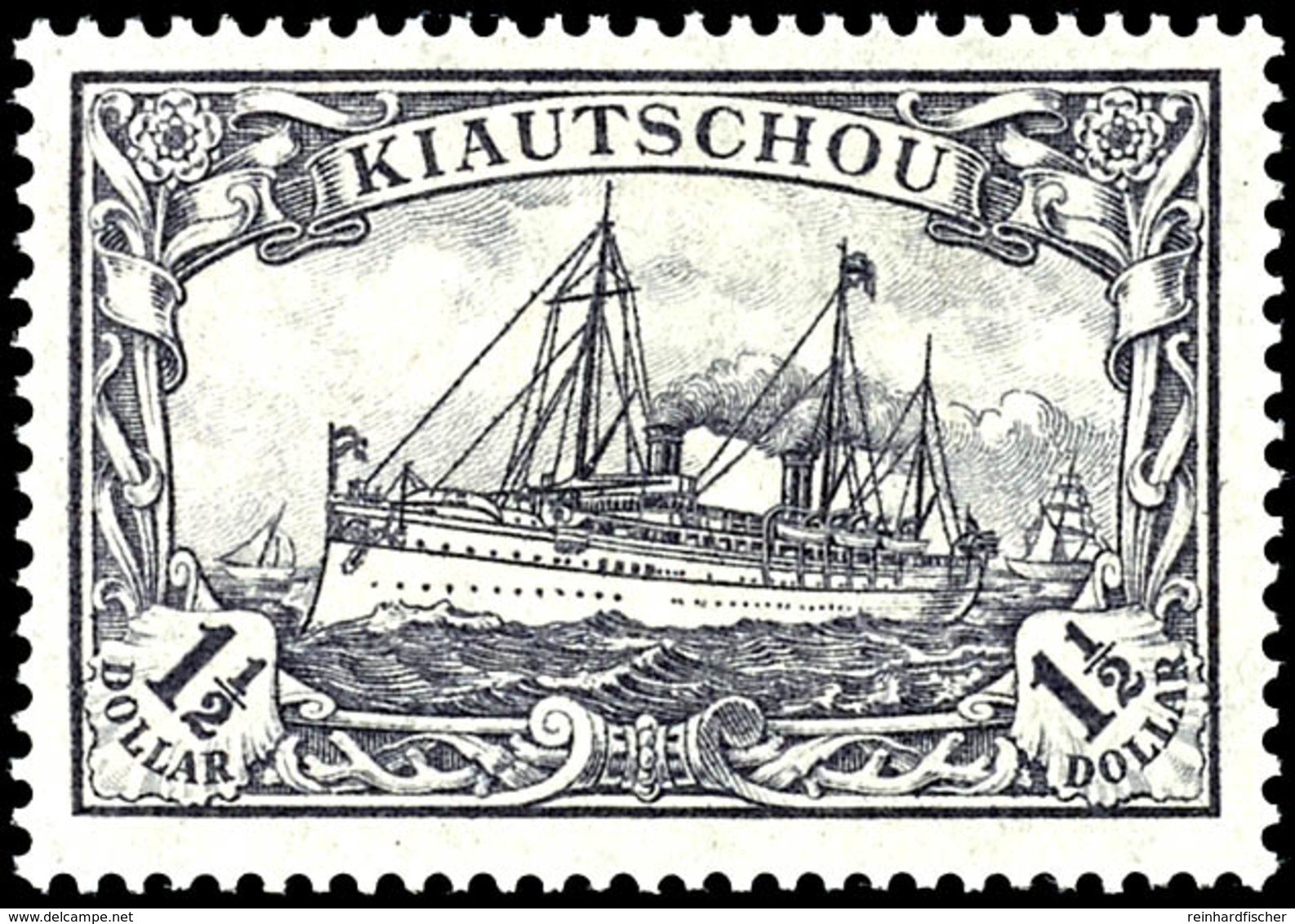 3684 1 1/2 Dollar Kaiseryacht Luxus Postfrisch, Unsigniert, Mi. 80,- Total Unterbewertet !, Katalog: 36IAb ** - Kiautschou