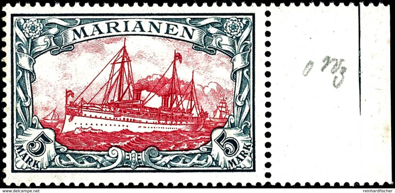 3705 3 Pfg - 5 M. Kaiseryacht, 13 Werte Komplett, Die 5 M. Mit Bogenrand, Tadellos Postfrisch, Kabinett, Bis Auf Die 40  - Marianen