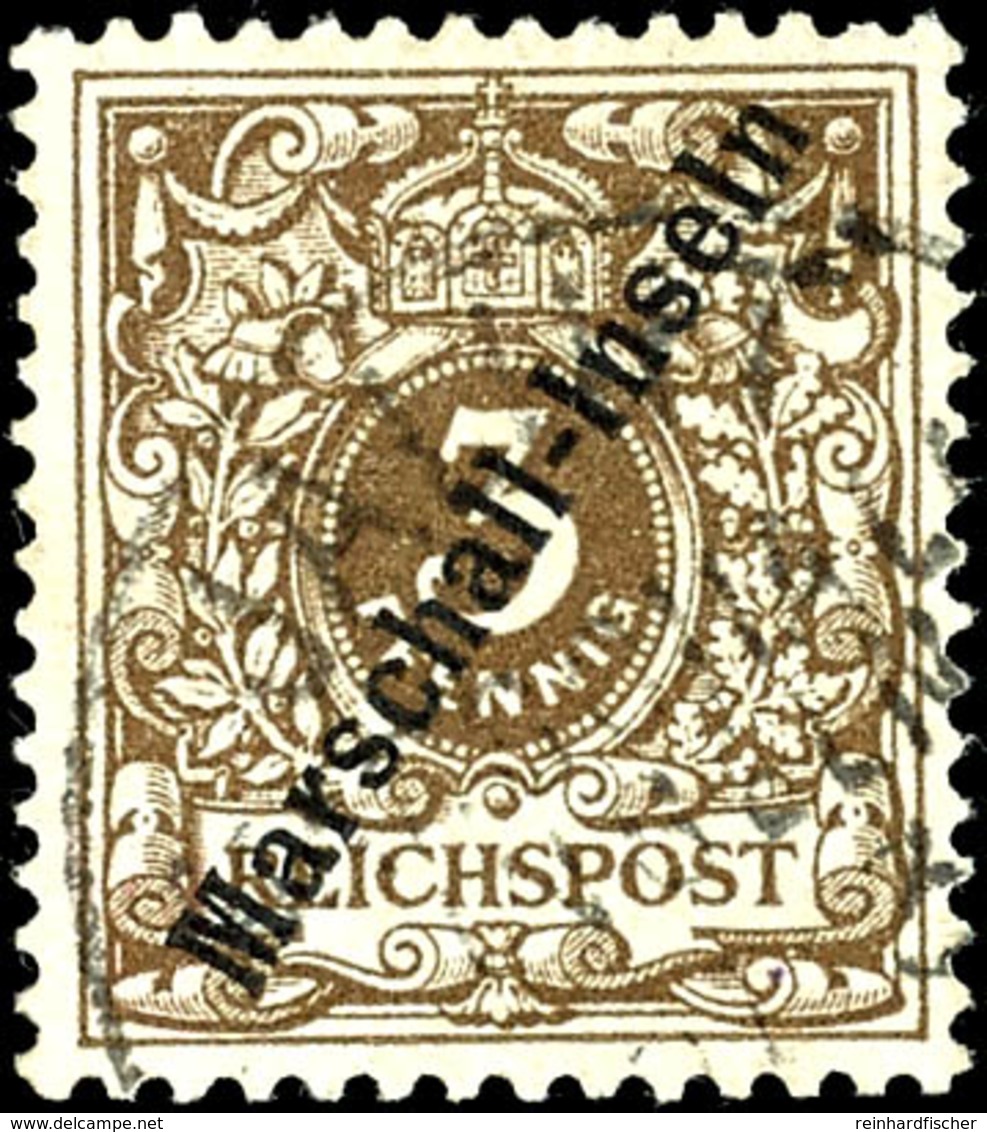 3718 3 Pfg Krone/Adler, Berliner Ausgabe, Zeitgerecht Gestempelt "JALUIT MARSCHALL-INSELN", Tadellos, Kabinett, Gepr. St - Marshalleilanden