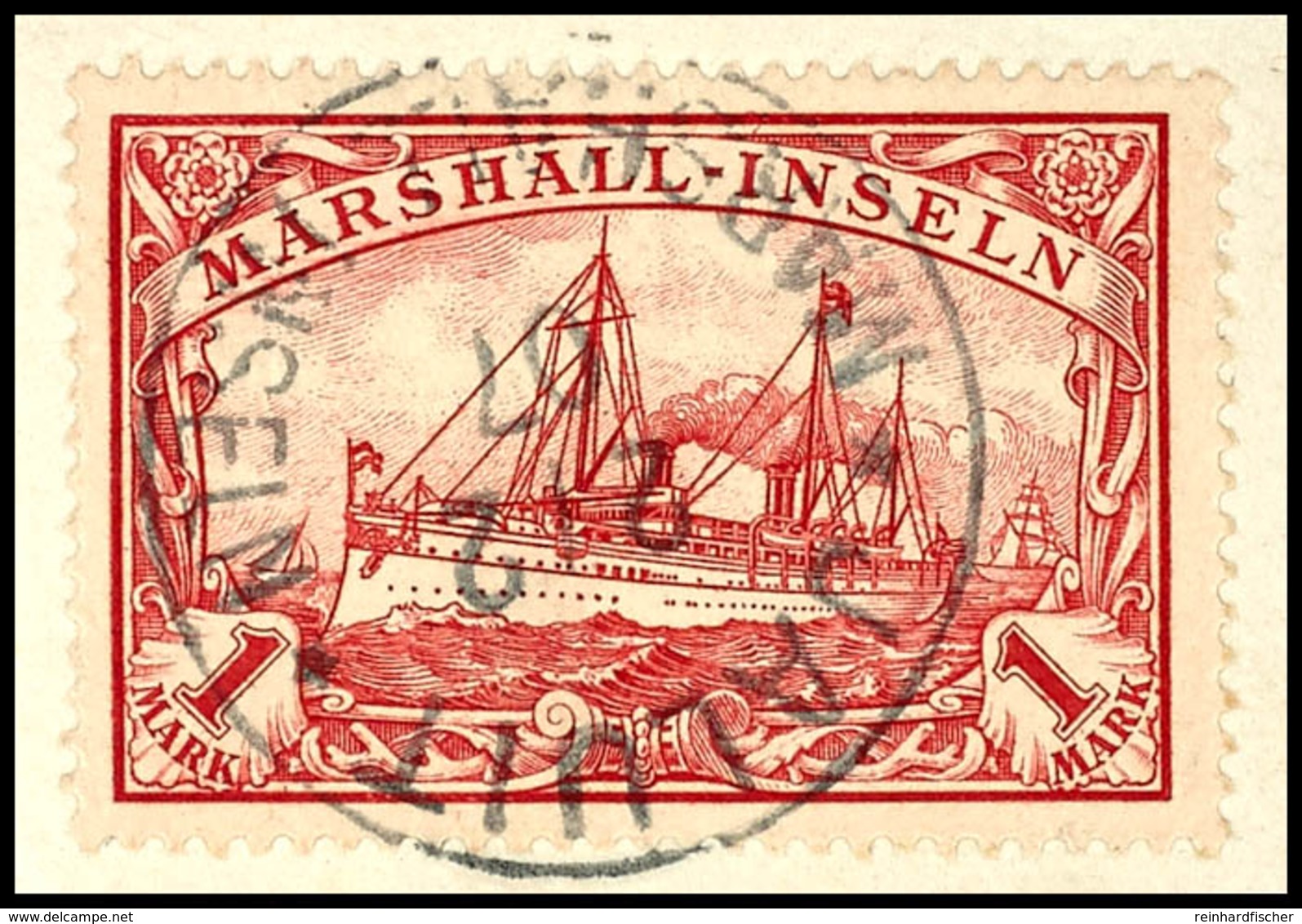 3733 1 M. Kaiseryacht Auf Briefstück, Zentrisch Gestempelt JALUIT 2/2 07, Tadellos, Gepr. Friedemann, Mi. 100.-, Katalog - Marshall-Inseln