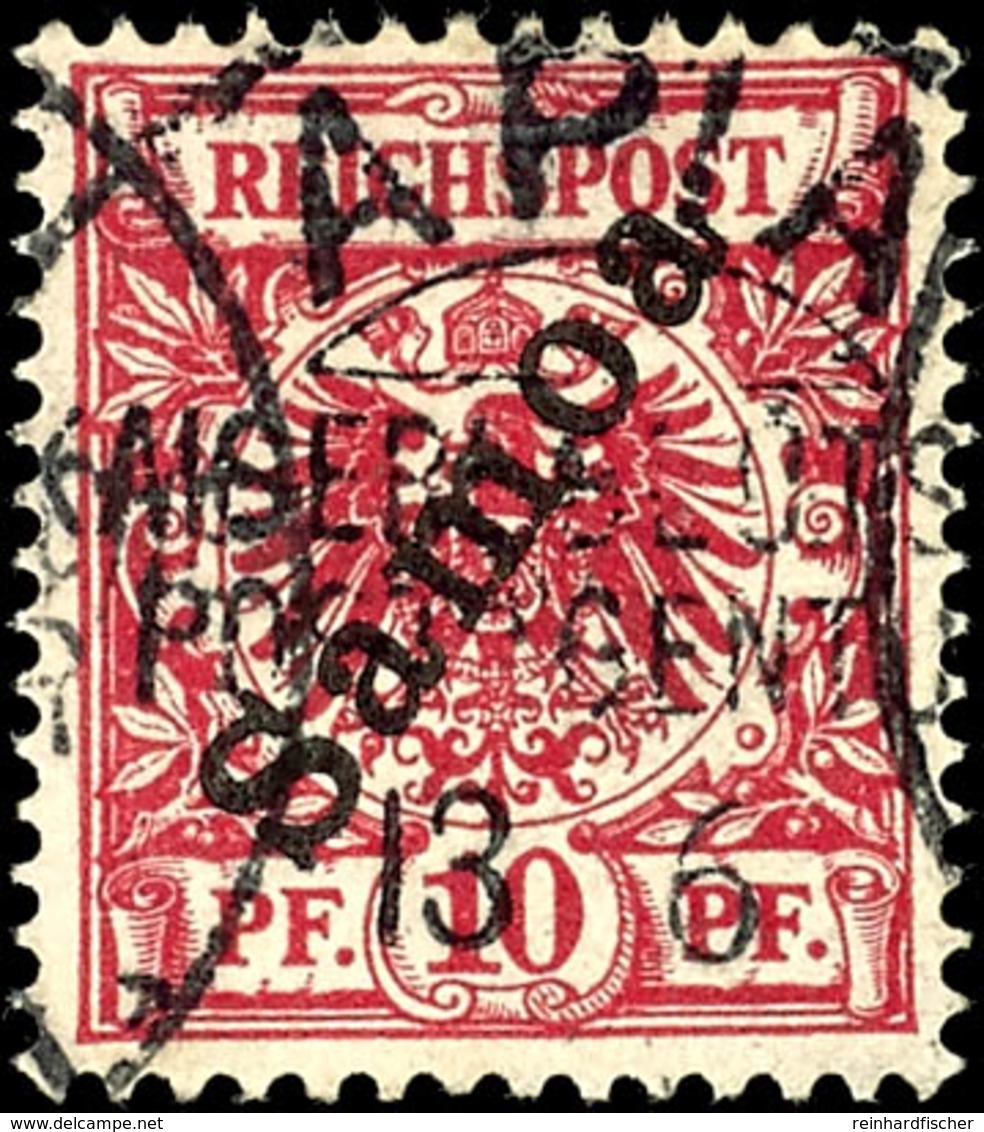 3746 10 Pf. Lilarot, Tadellos, Gest., Fotobefund Jäschke-L. BPP, Mi. 170.-, Katalog: 3c O - Samoa