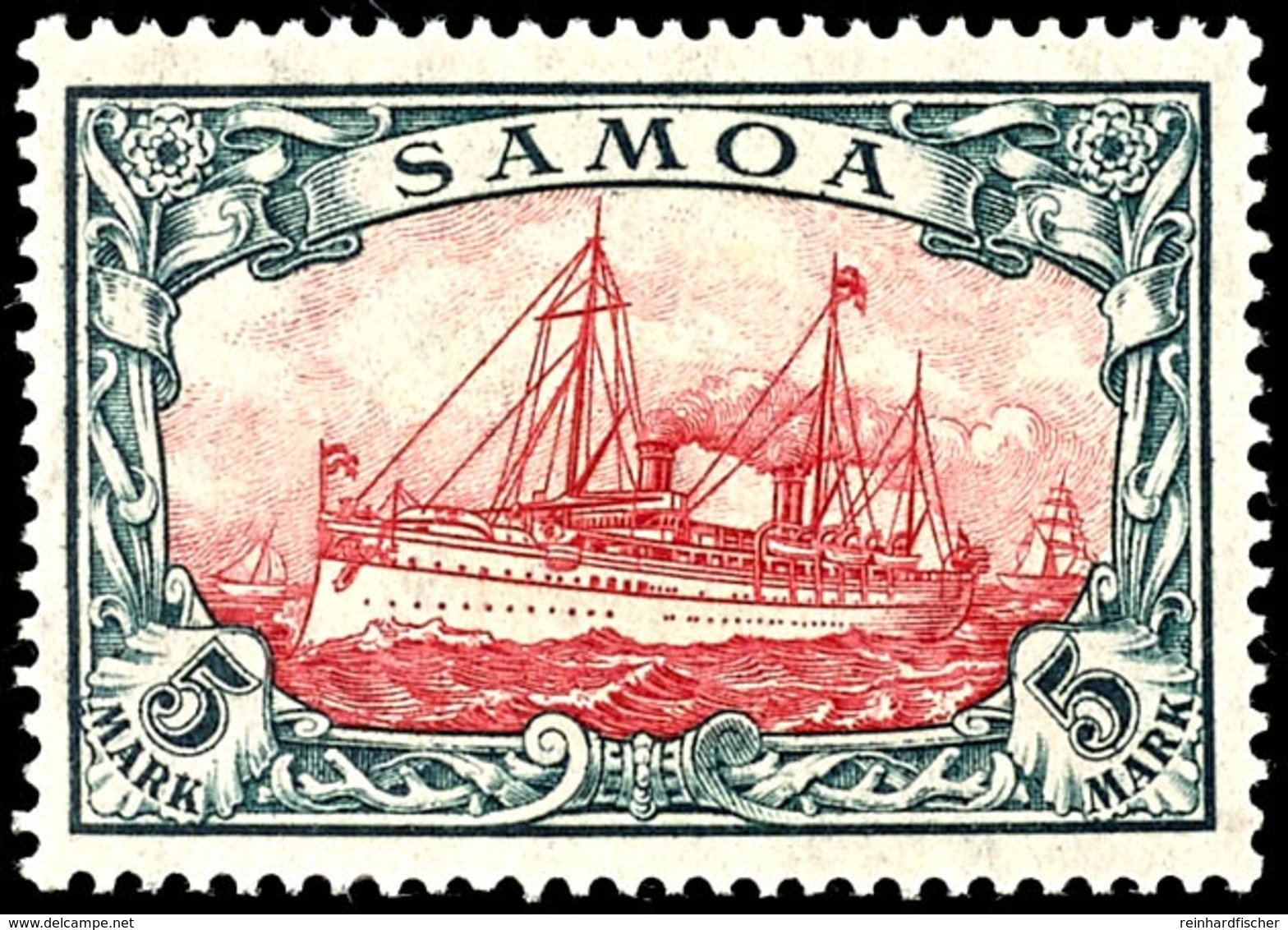 3756 5 Mark Kaiseryacht Mit Wasserzeichen, Kriegsdruck Mit Zähnung 25:17, Luxus Postfrisch, Geprüft Jäschke-Lantelme BPP - Samoa