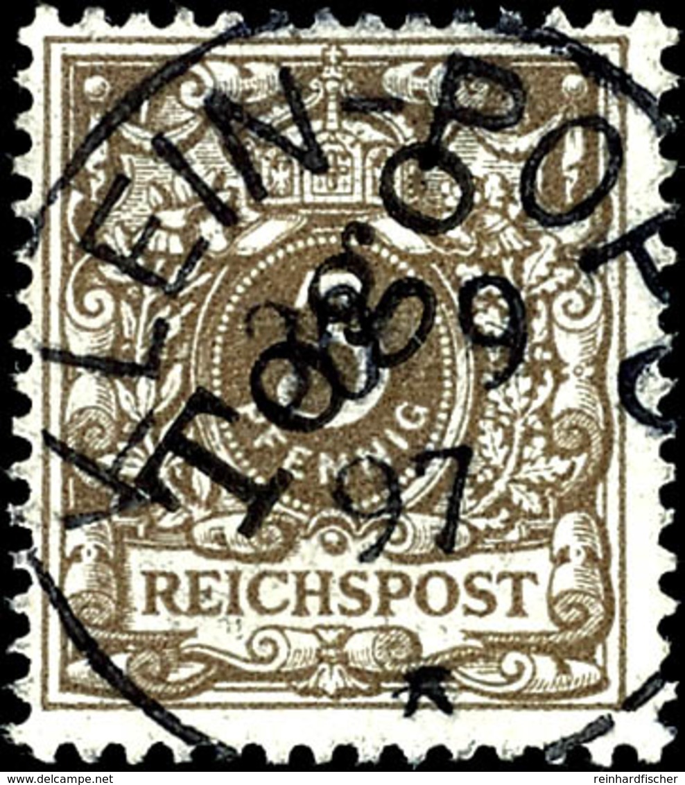 3764 3 Pfennig Krone/Adler Mit Aufdruck "Togo, Mittelbraun, Tadellos Und Ideal Zentrisch Gestempelt "KLEIN-POPO 30 9 97" - Togo