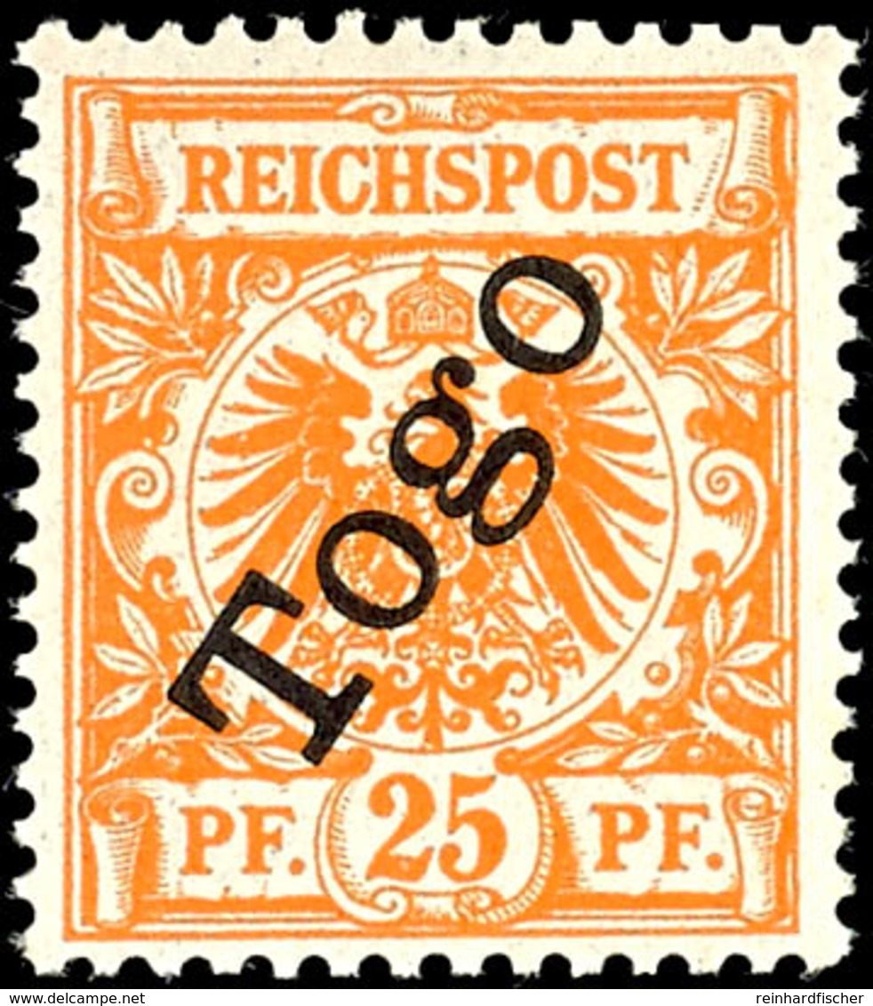 3766 25 Pfg Krone/Adler, Tadellos Postfrisch, Unsigniert, Kabinett, Mi. 130.-, Katalog: 5 ** - Togo