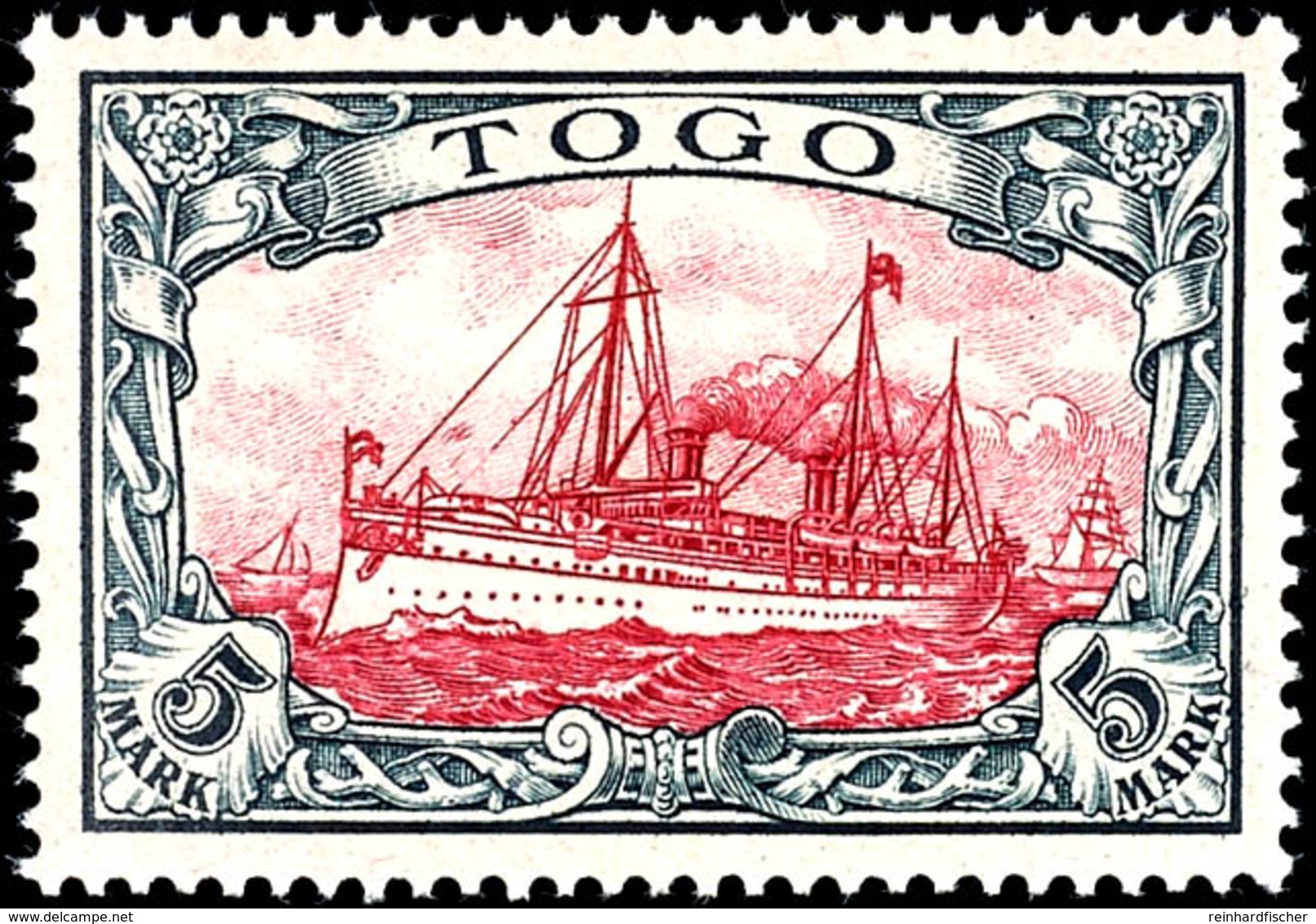 3775 5 M. Kaiseryacht, Tadellos Postfrisch, Kabinett, Gepr. Bothe BPP, Mi. 620.-, Katalog: 19 ** - Togo