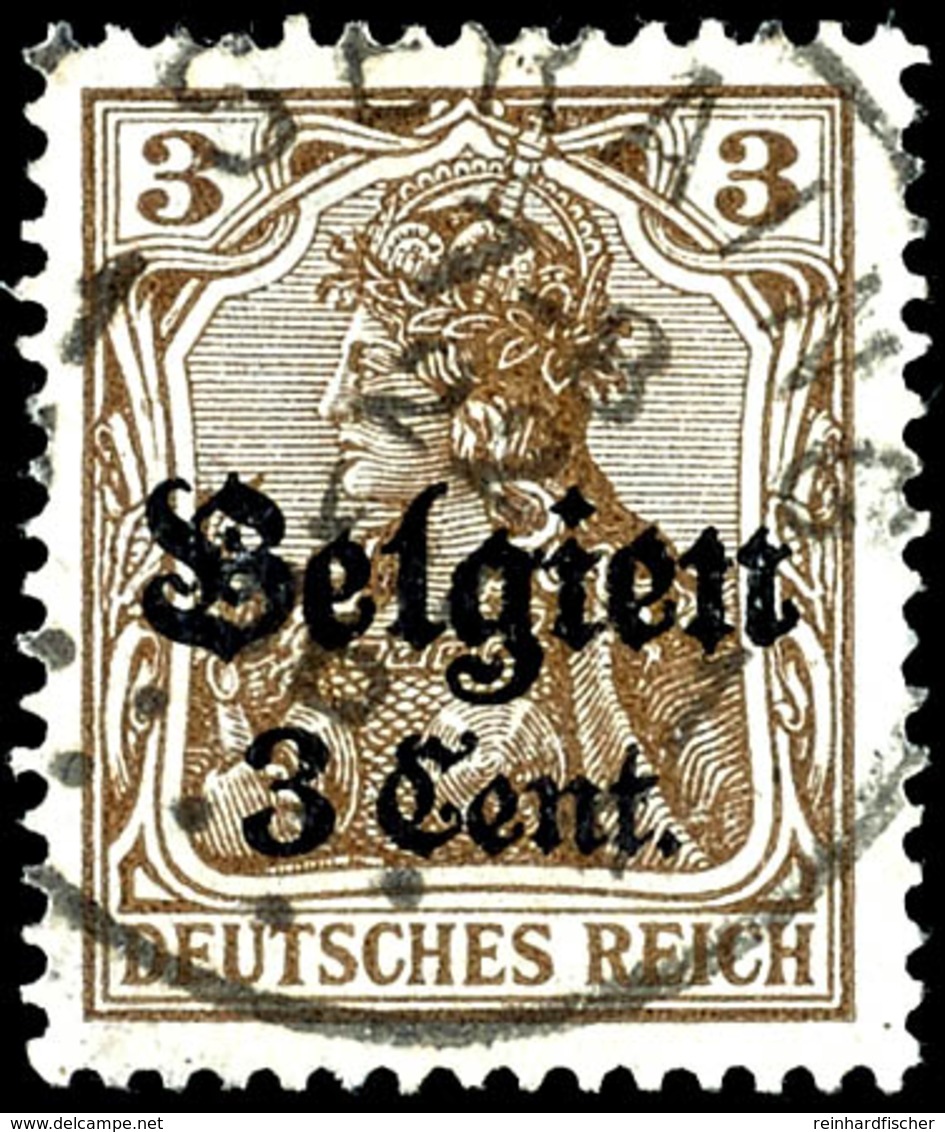 3795 3 C Auf 3 Pfg. Ockerbraun, Zw 1,0, Gestempelt, Signiert Hey BPP, Mi. 120.-, Katalog: 11aII O - Sonstige & Ohne Zuordnung