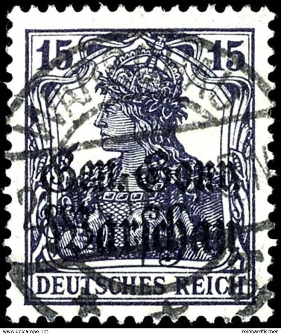 3830 15 Pfg. Violettschwarz, Sauber Gestempelt, Eckbugspur, Tiefst Signiert Hey BPP, Mi. 250.- Unterbewertet, Katalog: 1 - Sonstige & Ohne Zuordnung