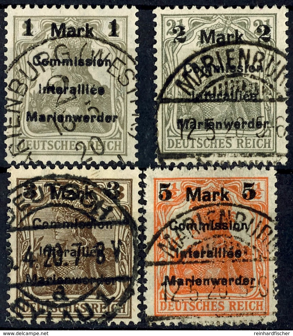 3864 1 M. - 5 M. Aufdruckausgabe, Gest., Mi. 130.-, Katalog: 22/25 O - Sonstige & Ohne Zuordnung