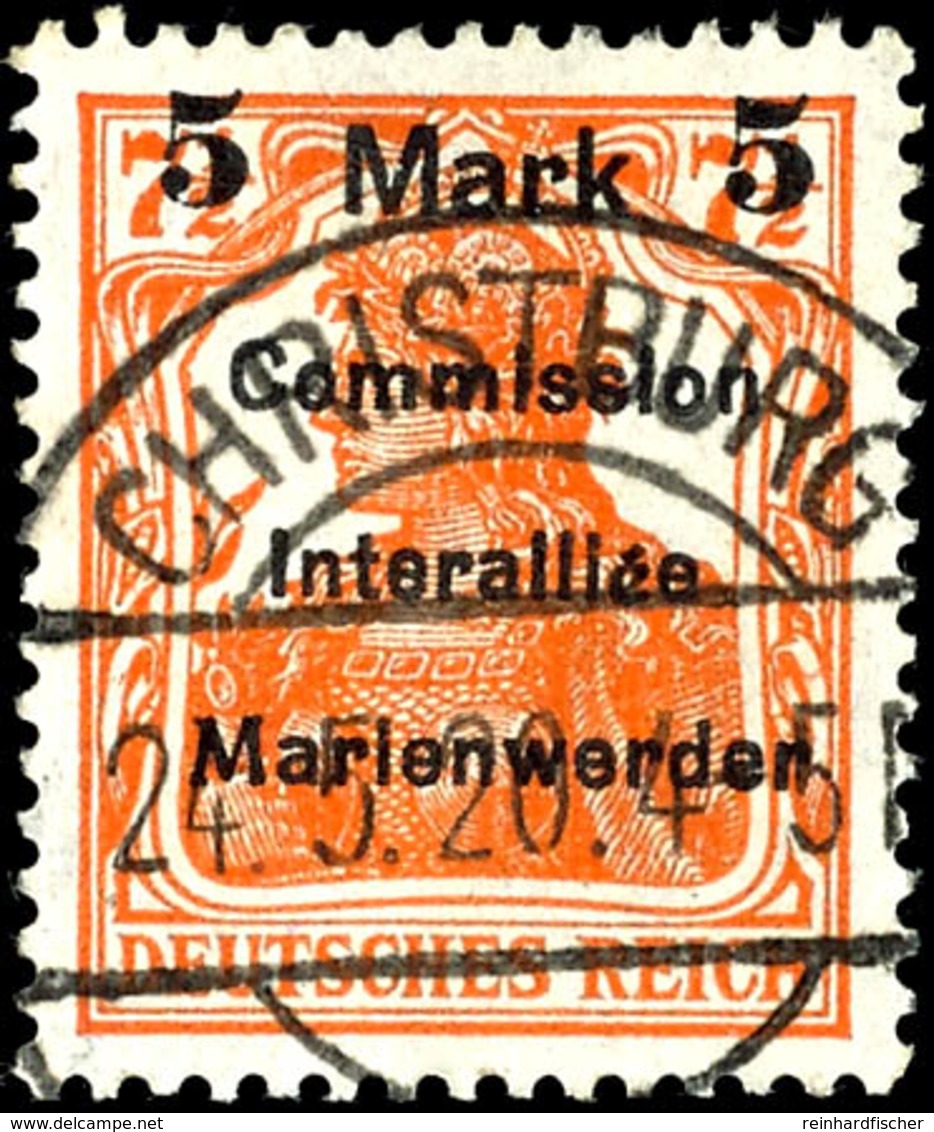 3867 5 M Auf 7 1/2 Pfg., Aufdrucktype BIa, Gest., Tadellos, Signiert Klein BPP, Mi. 90.-, Katalog: 25BIa O - Sonstige & Ohne Zuordnung