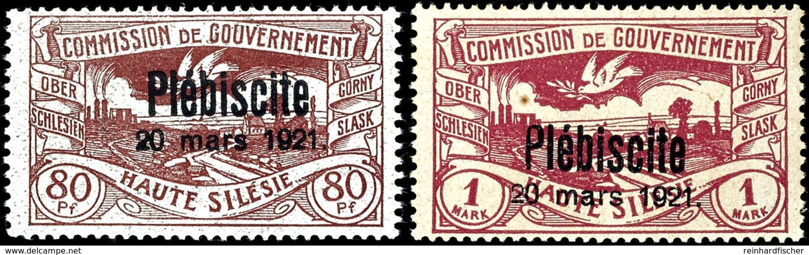 3873 10 Pfg Bis 1 Mark Freimarkenausgabe Mit Aufdruck "Plesbiscite 20 Mars 1921.", Tadellos Postfrisch, Signiert Landre  - Andere & Zonder Classificatie