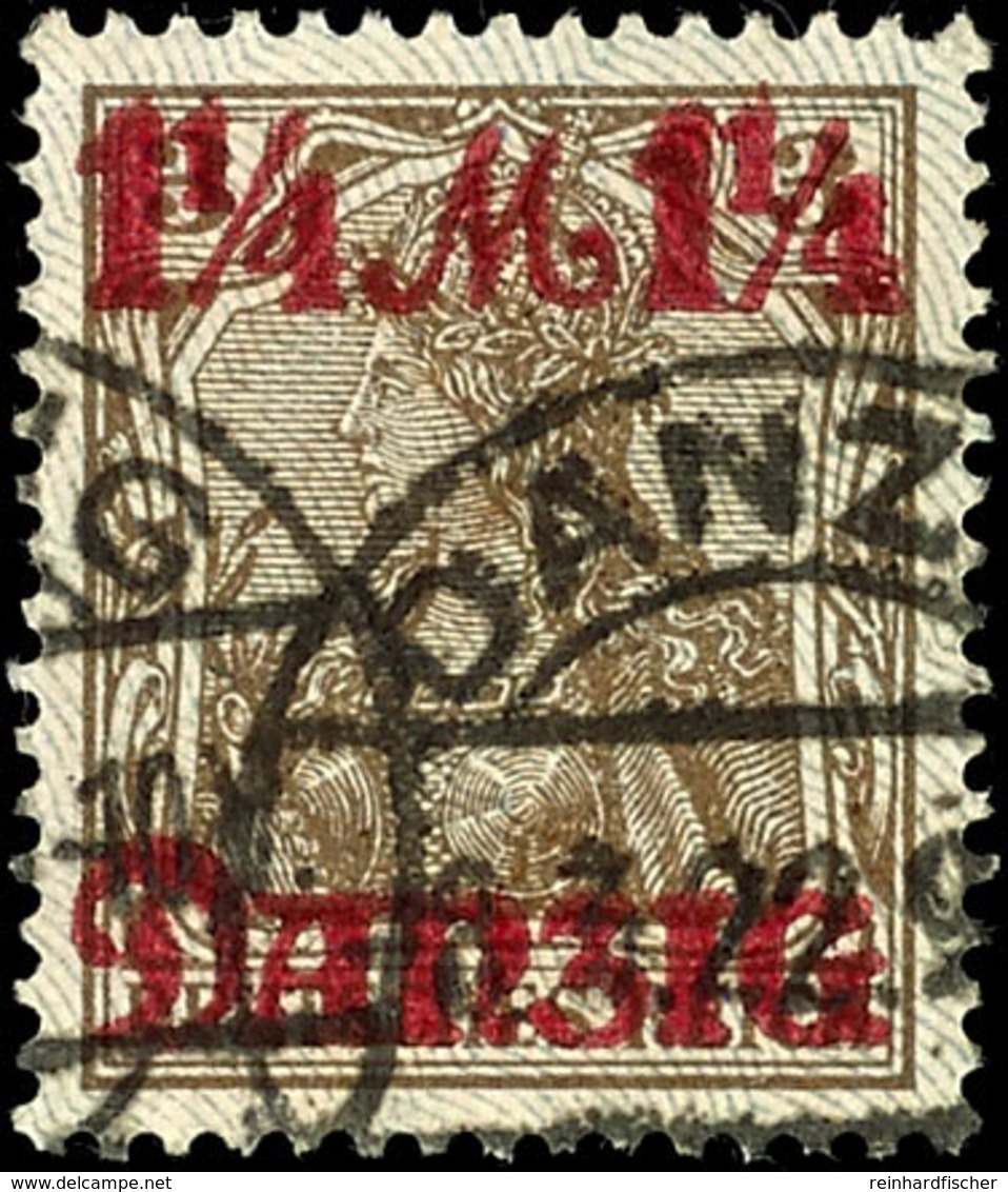 3893 1 1/4 M. A. 3 Pf. Braun, "Spitzen Nach Unten", Gest., Gepr. Infla/Gruber BPP, Mi. 120.-, Katalog: 27II Oo - Sonstige & Ohne Zuordnung