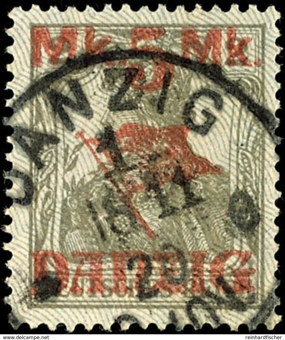 3896 5 M. A. 2 Pf. Gelbgrau, "Spitzen Nach Unten", Gest., Gepr. Infla/Gruber BPP, Mi. 170.-, Katalog: 30II Oo - Sonstige & Ohne Zuordnung