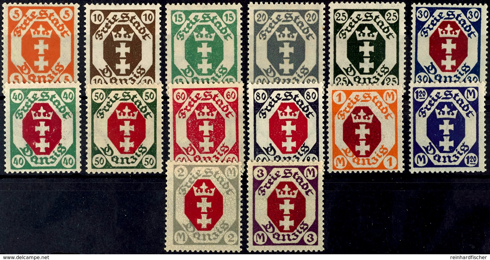 3918 5 Pfg - 3 M. Wappen, 14 Werte Komplett, Tadellos Postfrisch, Unsigniert, Mi. 100.-, Katalog: 73/86 ** - Sonstige & Ohne Zuordnung