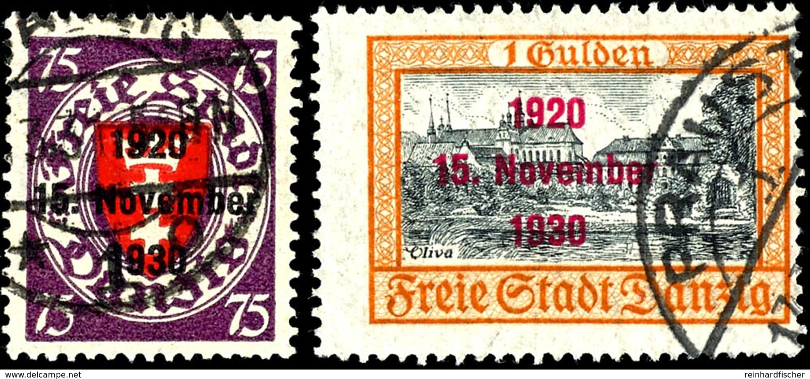 3990 1930, "10 Jahre Freie Stadt", Tadellos, Gest., Mi. 500,-, Katalog: 220/30 O - Andere & Zonder Classificatie