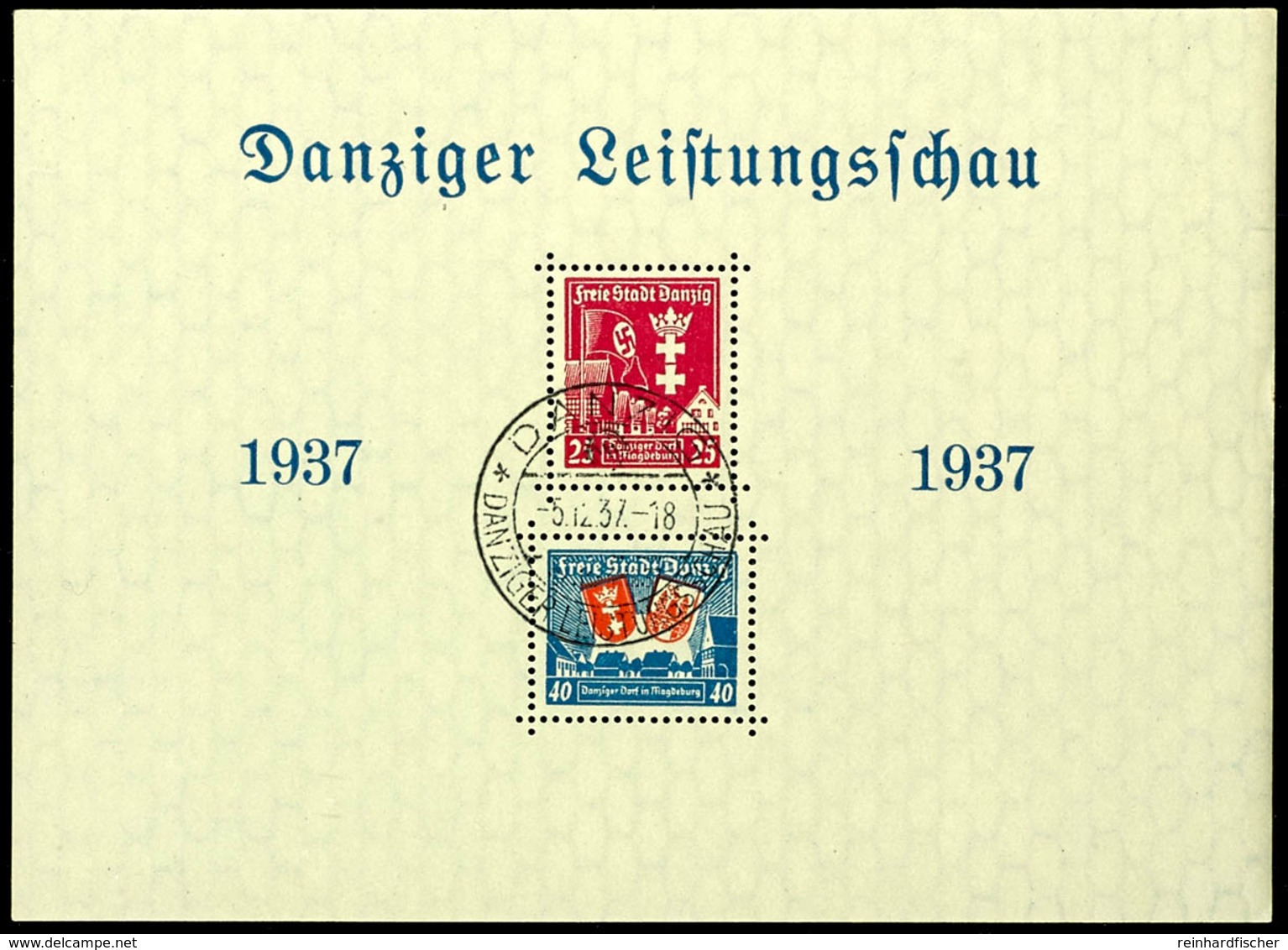 3997 1937, Leistungsschau-Block, Sonderstempel, Tadellos, Mi. 110.-, Katalog: Bl.3 O - Andere & Zonder Classificatie