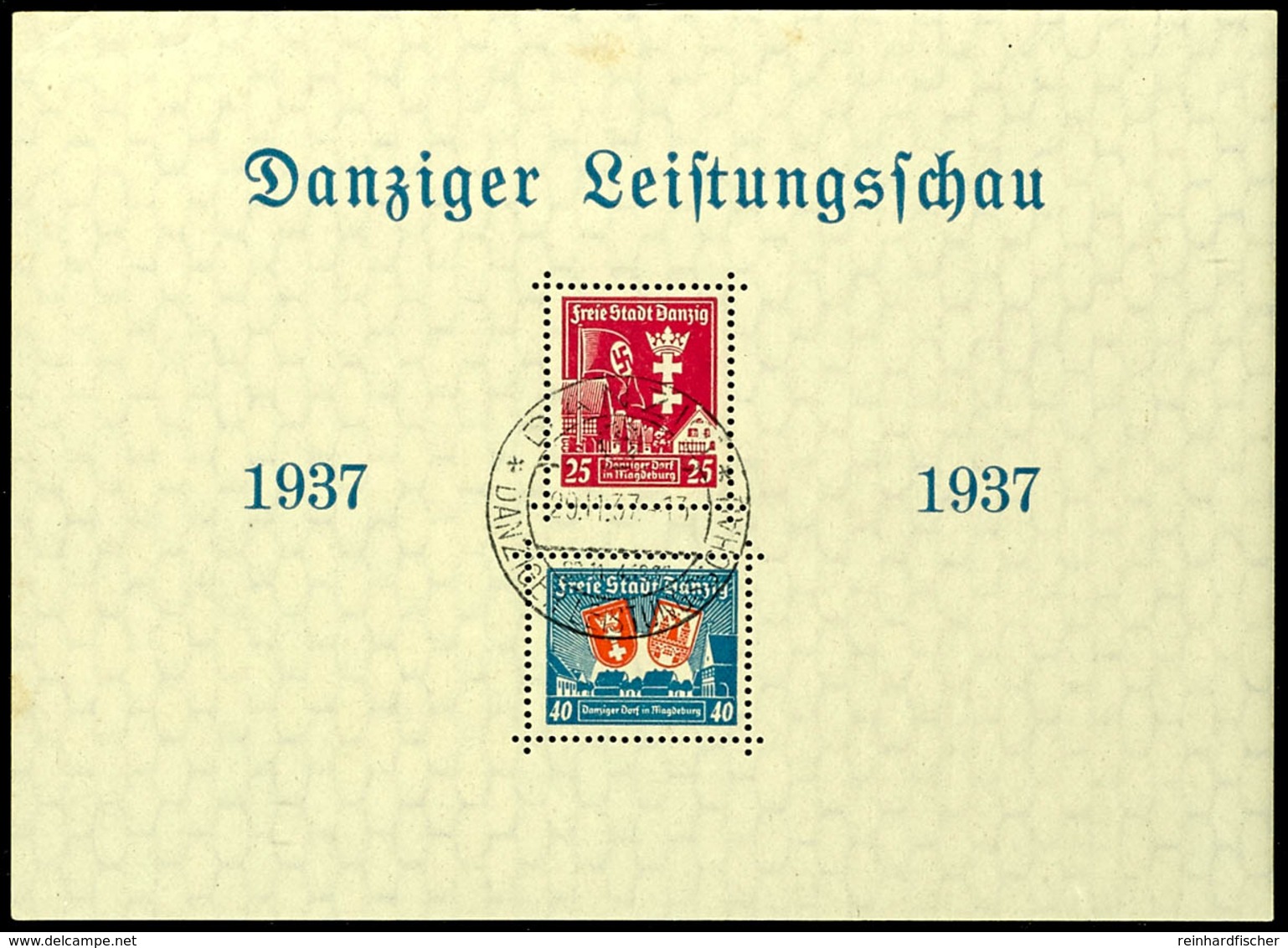 3998 1937, Leistungsschau-Block, Sonderstempel, Tadellos, Mi. 110.-, Katalog: Bl.3 O - Andere & Zonder Classificatie