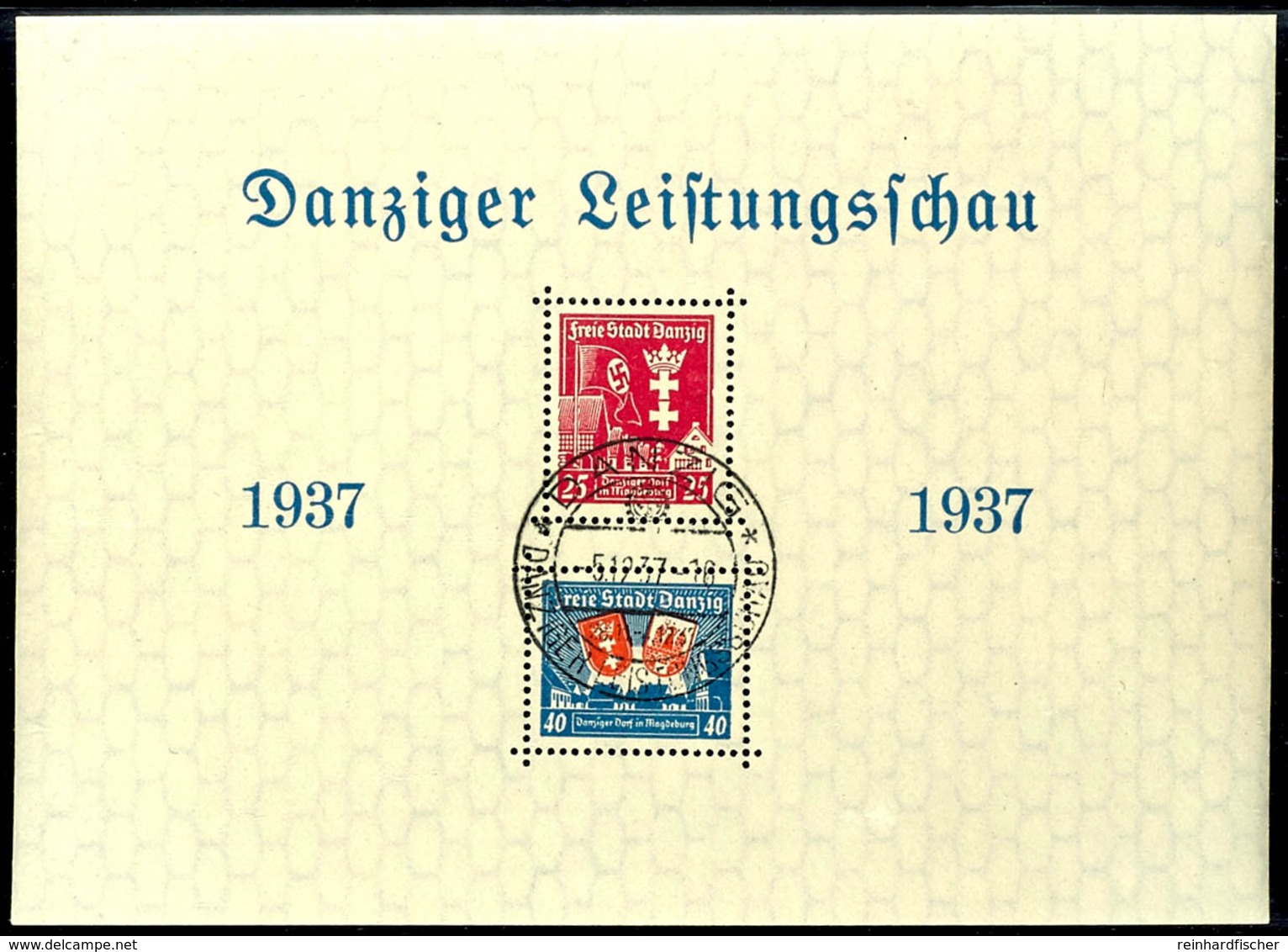 4000 1937, Leistungsschau-Block Mit Plattenfehler I, Sonderstempel, Tadellos, Mi. 240.-, Katalog: Bl.3I O - Andere & Zonder Classificatie