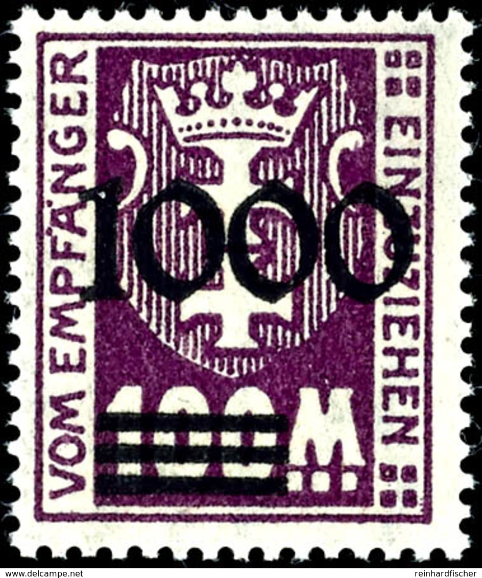 4028 1000 M. Auf 100 M. Mit Glänzendem Aufdruck, Tadellos Postfrisch, Seltene Marke, Gepr. U.a. Kniep BPP, Mi. 450.-, Ka - Andere & Zonder Classificatie