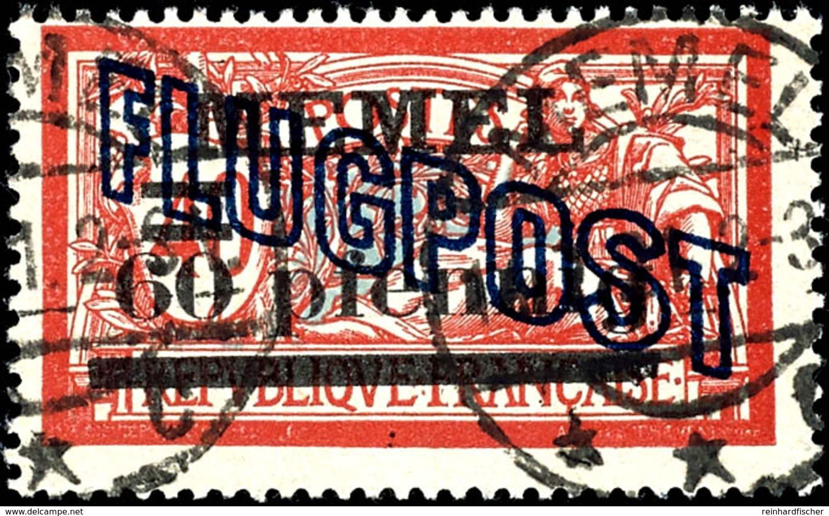 4047 60 Pf. Auf 40 C. Flugpost, Platte I, Weißes Papier, Tadellos Gestempelt "MEMEL C 14.7.21", Gepr. Nagler VP, Katalog - Klaipeda 1923