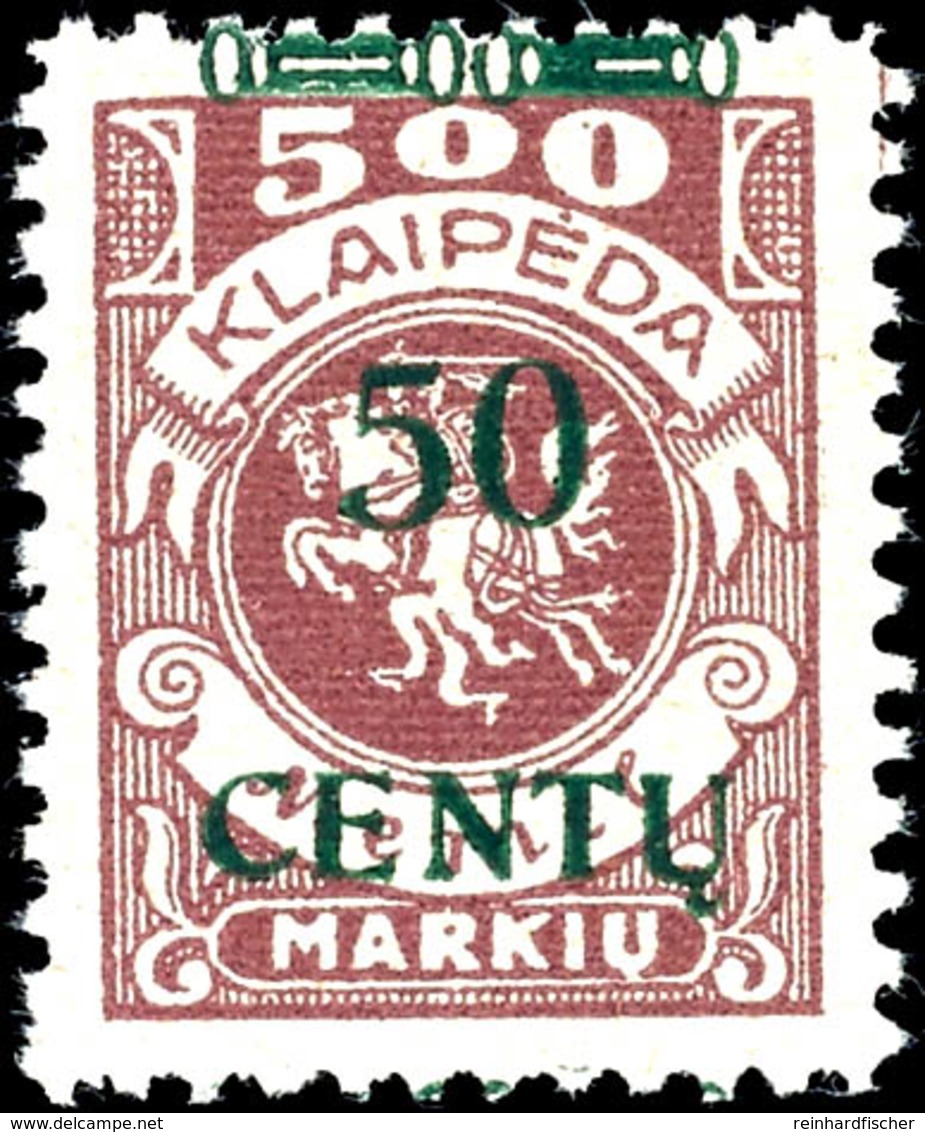 4057 2 C. Auf 300 M - 50 C. Auf 500 M. Komplett Postfrisch, Unsigniert, Mi. 400.-, Katalog: 167/73 ** - Memelgebiet 1923