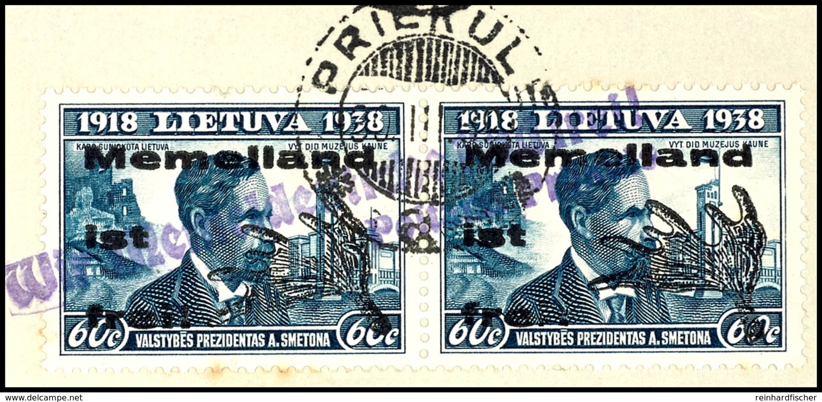 4071 15 - 60  C., Waager. Paare, Je Type I + II, Auf Briefstücken Teils Etwas Stockig, 35c. Type I Repariert, Signiert D - Klaipeda 1923