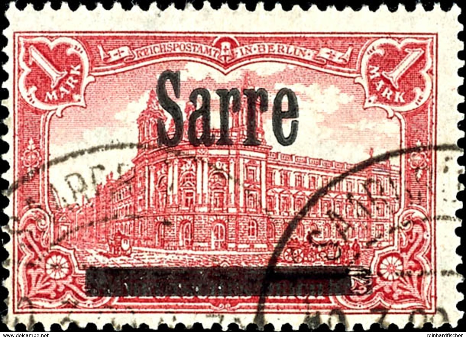 4095 1 Mark Deutsches Reich Mit Aufdruck "Sarre", Type AII, Aufdruckfehler IV "spitzes A In Sarre (Feld 16, Platte 2), T - Andere & Zonder Classificatie