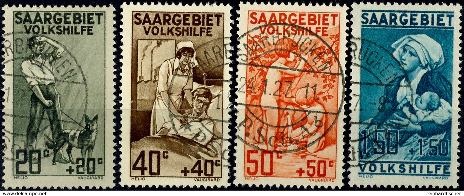 4115 20 + 20 C . - 1,50 Fr. + 1,50 Fr. Volkshilfe Kpl., Tadellos Rundgestempelt SAARBRÜCKEN, Tiefst Gepr. Hoffmann BPP U - Other & Unclassified