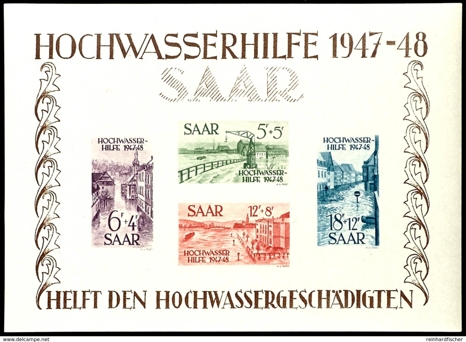 4179 Hochwasser-Block, Postfrisch Mit Winzigen Haftpünktchen, Ca. 1 Mm Erhöht Geprüft Ney BPP, Mi. 1.000.-, Katalog: Bl. - Sonstige & Ohne Zuordnung