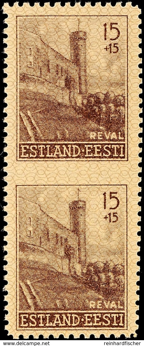 4274 15 Kop. Freimarke, Senkrechtes Paar, Abart "waagerecht Mittig Ungezähnt", Postfrisch, Mi. 60.-, Katalog: 4UMw ** - Estland