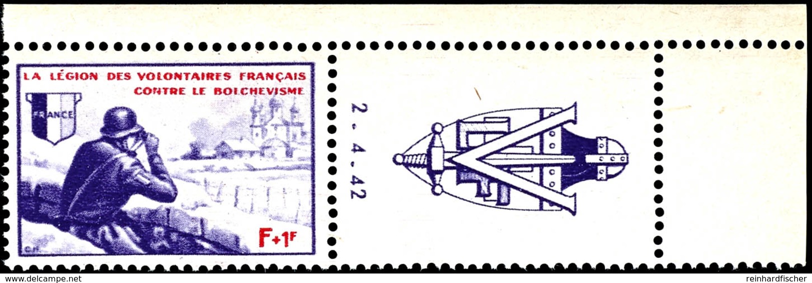 4298 F + 1F. Legionäre Mit Zierfeld Und Druckdatum, Kpl. Postfrisch, Mi. 200,-, Katalog: IV/XZfBr. ** - Andere & Zonder Classificatie