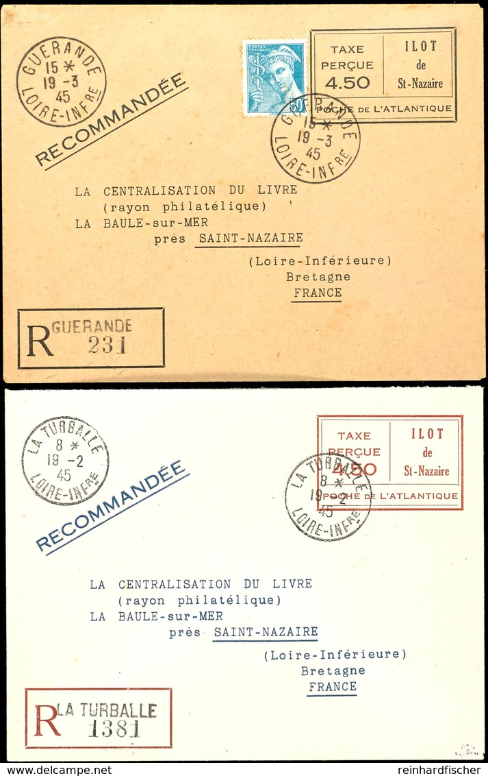 4359 1945, Zwei Verschiedene Ganzsachenumschläge Zu 4,50 Fr. (einmal Schwarzer Eindruck Auf Braunem Umschlag, Der Andere - Other & Unclassified
