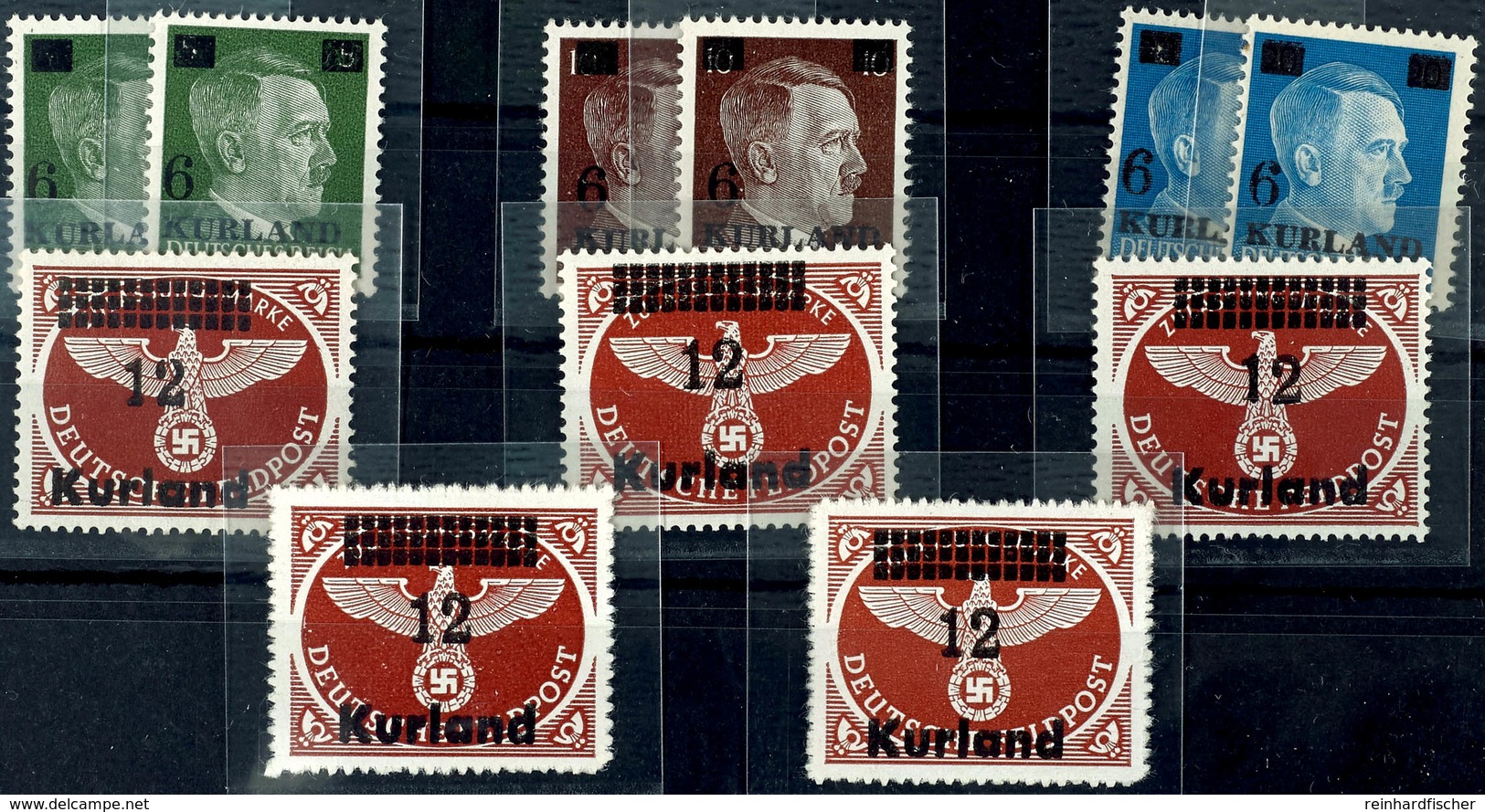 4384 6 Auf 5 Pfg Hitler Bis - 12 Auf Flugfeldpostzulassungsmarke, Kompletter Satz Mit Allen Typen - 11 Werte, Tadellos P - Andere & Zonder Classificatie