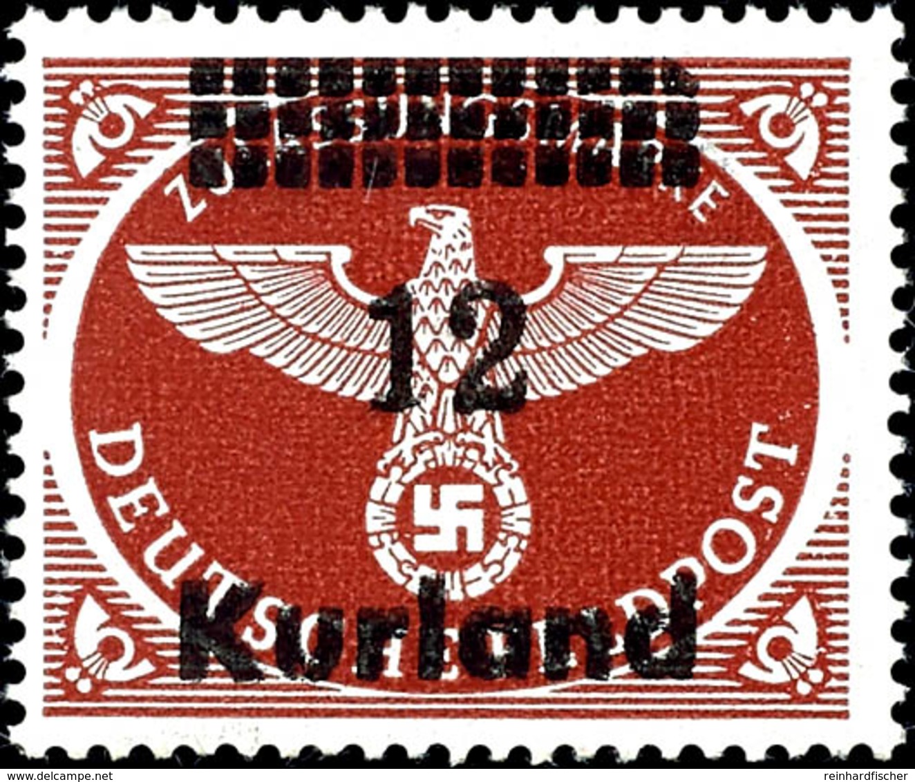 4388 12 Auf Feldpostpäckchenzulassungsmarke, Gezähnt, Waagerechte Gummiriffelung, Aufdruckfehler VI, Tadellos Postfrisch - Andere & Zonder Classificatie