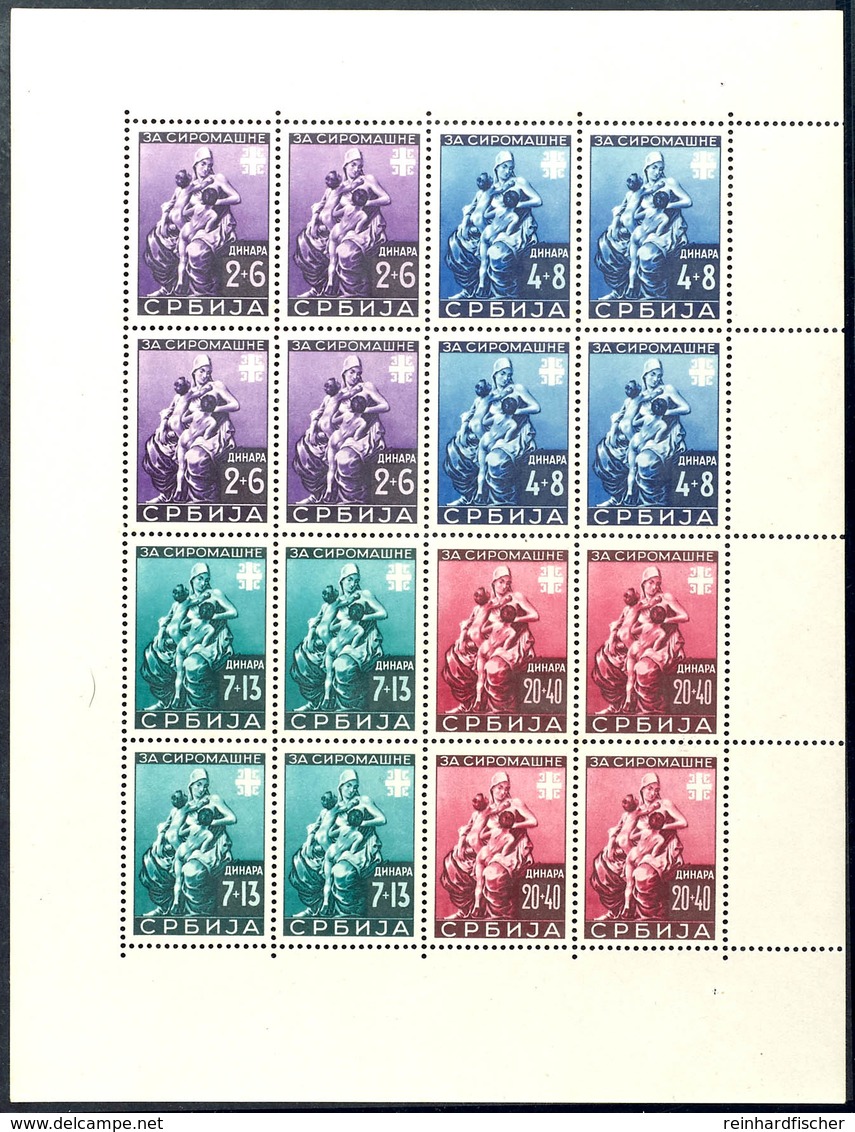 4476 2 - 20 D. Für Die Armen, Postfr. Zusammendruck Bogen, Mi. 450.-, Katalog: 82/85 Zd-Bog ** - Sonstige & Ohne Zuordnung