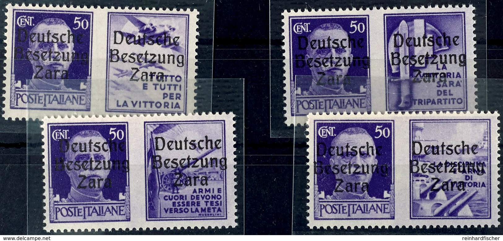 4515 50 C. Freimarke Mit Propagandanebenfeld, Alle Vier Werte, Tadellos Postfrisch, Gepr.Brunel BPP, Mi. 280.-, Katalog: - German Occ.: Zara