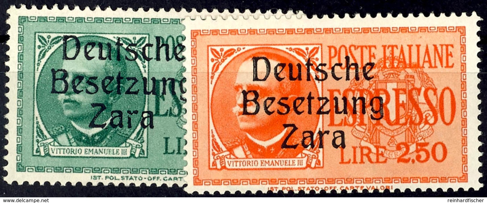 4518 1,25 Und 2,50 Lire Freimarken, Tadellos Postfrisch, Gepr. Ludin BPP, Mi. 280.-, Katalog: 21/22 ** - German Occ.: Zara