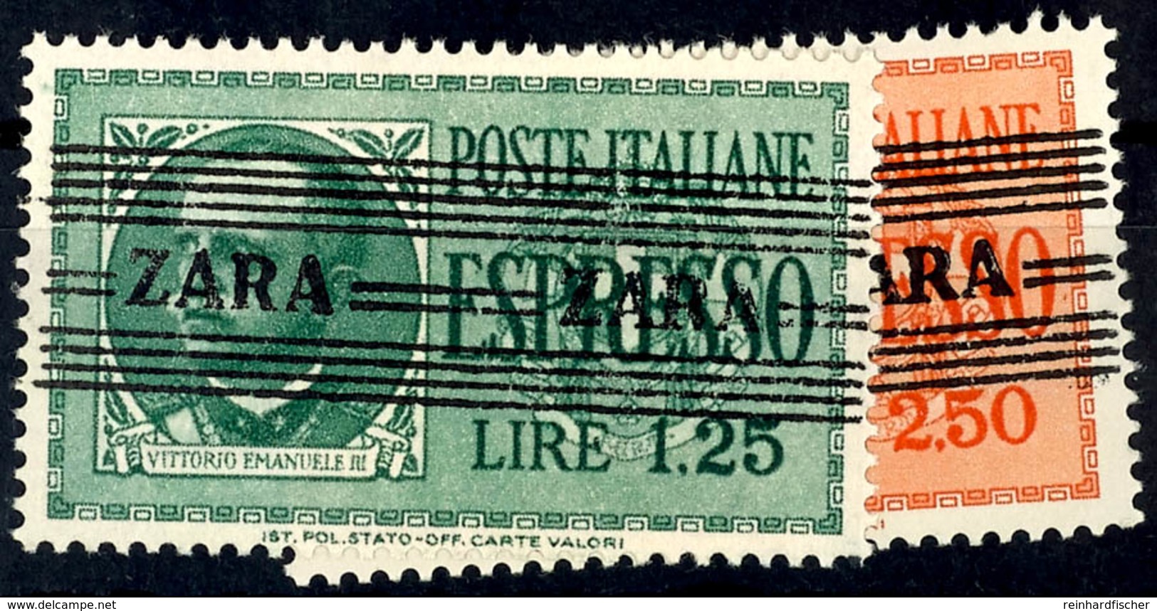 4521 1,25 Und 2,50 Lire Freimarken, Tadellos Postfrisch, Gepr. Krischke, Mi. 325.-, Katalog: 37/38 ** - Duitse Bez.: Zara