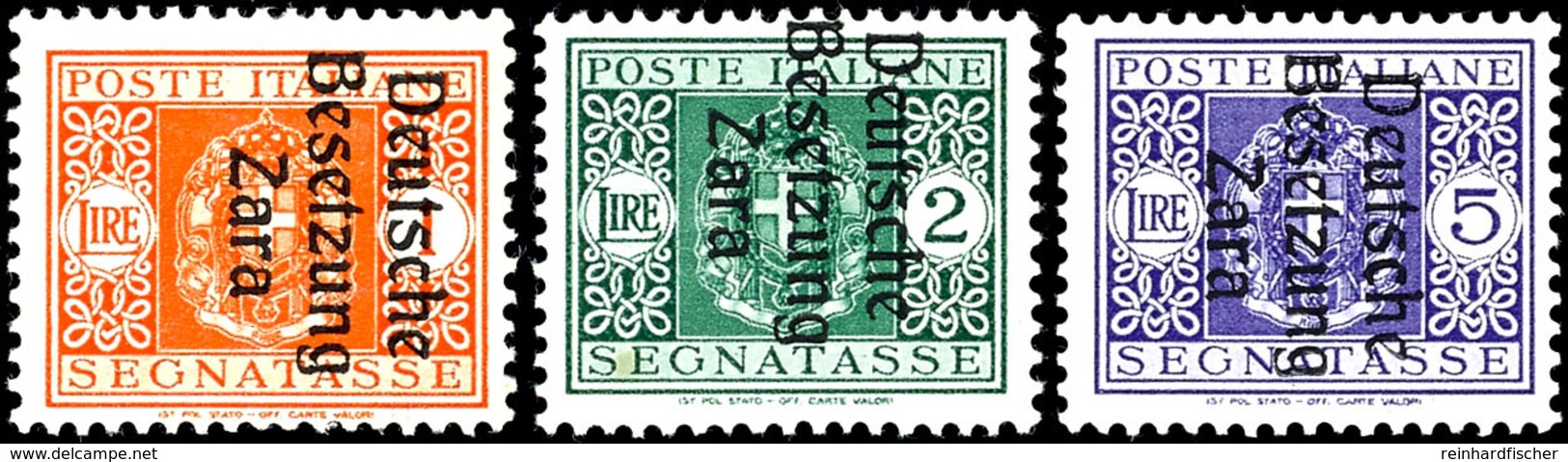 4522 5 Cent Bis 5 Lire Portomarken Mit Aufdruck, Aufdruck Je In Type I Oder II, 2 Lire Mit Wz. Krone Links Liegend, Post - Sonstige & Ohne Zuordnung